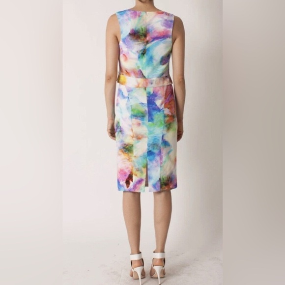 Black Halo Jasper 2-Piece Watercolor Printed Top Skirt Set size 6 Rainbow - Picture 3 of 8